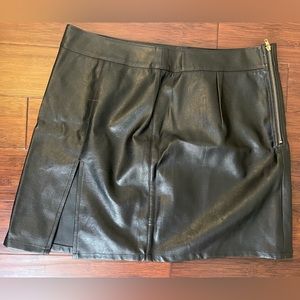Lioness Black PU Leather Mini Skirt